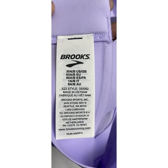 Brooks 30A/B Run Drive Interlace Violet Dash Sports Bra Compression Woven Wickin - Picture 7 of 10